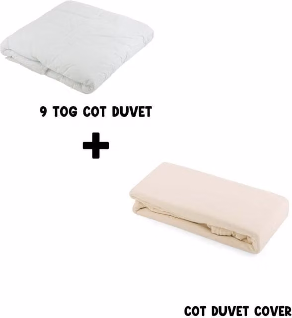 Junior Joy Baby 9 TOG Cot Duvet and Cotton Cover Set, Cream, W x D: 120 x 100 cm