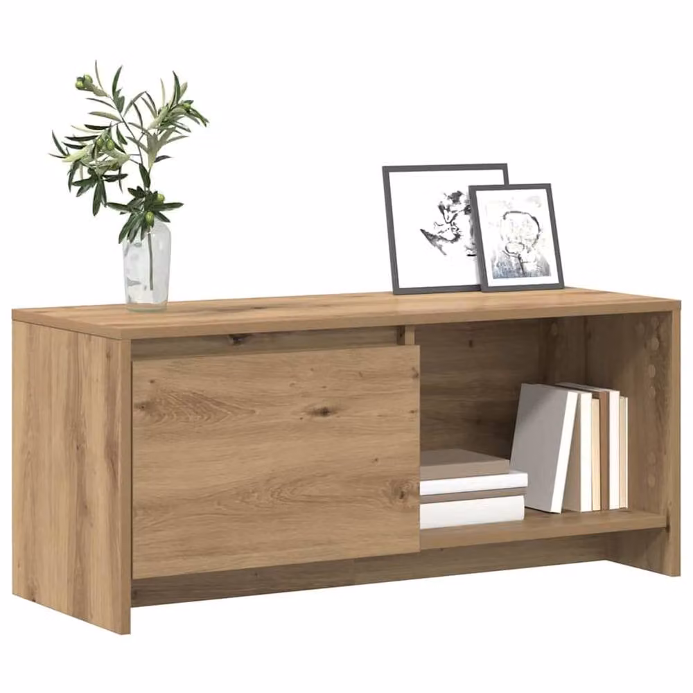 Berkfield Home Artisan Oak TV Stand in Brown Engineered Wood – 3