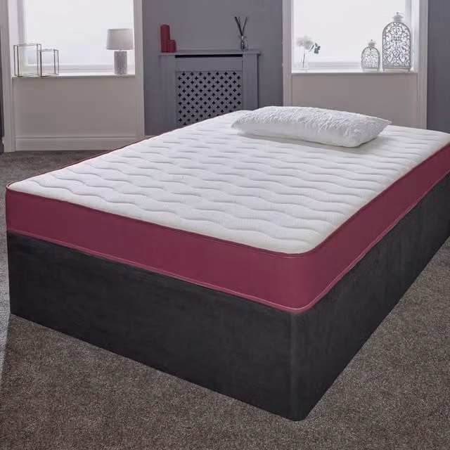 eXtreme Comfort Ltd Cooltouch Essentials Wave Hybrid Spring Mattress, White and Purple, W/D/H: 150 x 200 x 18 cm