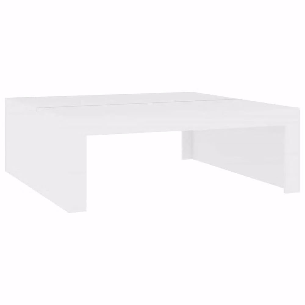 Berkfield Home Modern White Square Coffee Table in Engineered Wood W/D/H: 100 x 100 x 35 cm – 2