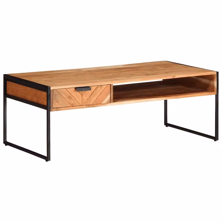 Berkfield Home Acacia Wood Coffee Table in Brown, W/D/H: 110 x 55 x 40 cm