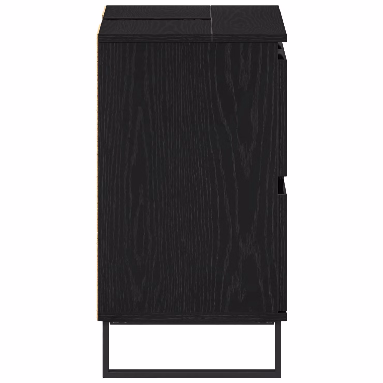 Berkfield Home Black Oak Modern Bathroom Sink Cabinet with Hinged Doors and Internal Drawers, W/D/H: 80 x 33 x 60 cm – 3
