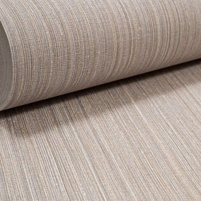 Rasch Plain Textured Vinyl Non-Woven Wallpaper in Grey and Brown