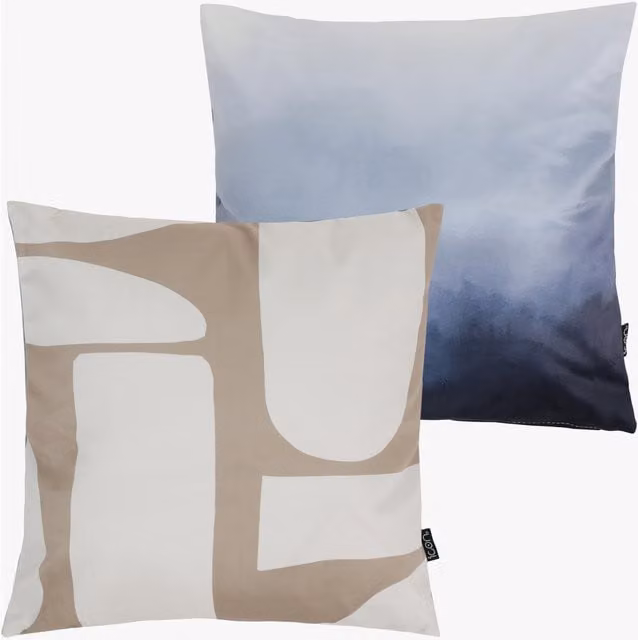 icon Set of 2 Graphic Velvet Square Scatter Cushions, Multicolour, W/D: 43 x 43 cm