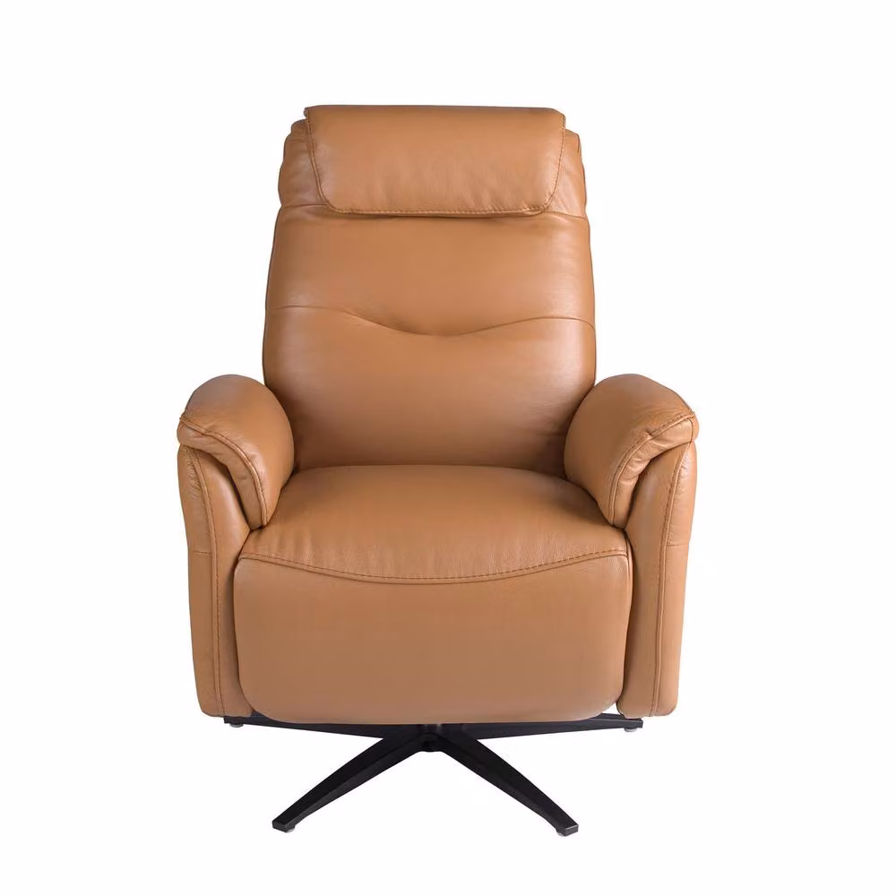 Angel Cerda Brown Leather Electric Swivel Recliner Armchair – 2