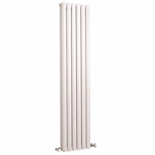 Hudson Reed HL368 Revive Modern Vertical Designer Double Panel Bathroom Radiator, Gloss White, H: 150 cm, W: 35.4 cm – 1