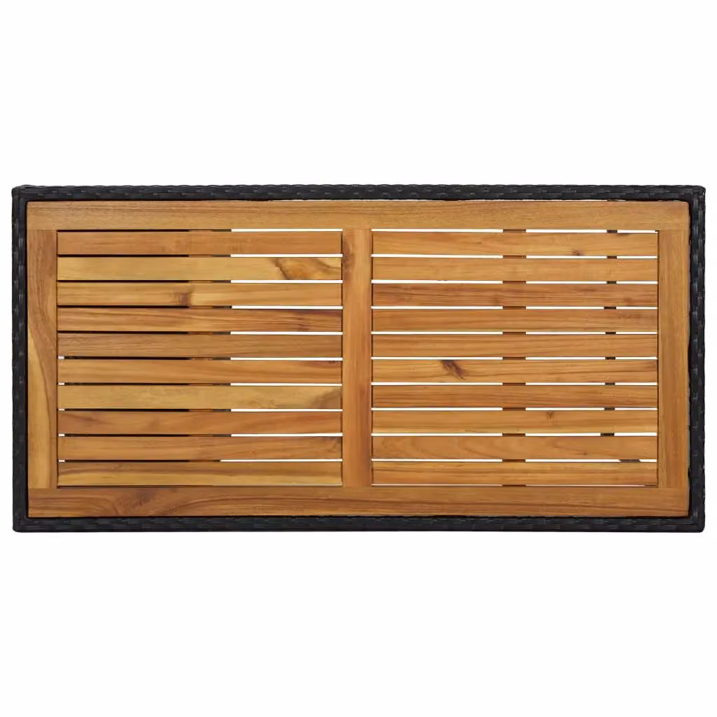 Berkfield Home Bar Table with Storage Rack in Black Poly Rattan, W/D/H: 120 x 60 x 110 cm – 5