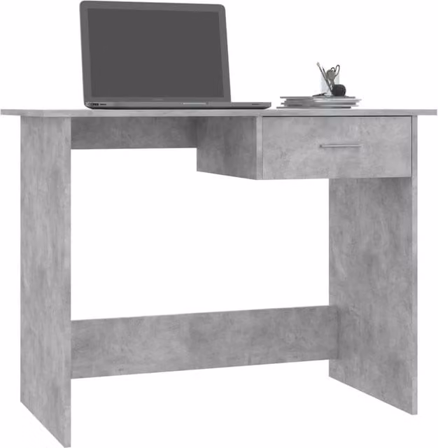 Berkfield Home Modern Writing Desk in Grey, W/D/H: 100 x 50 x 76 cm