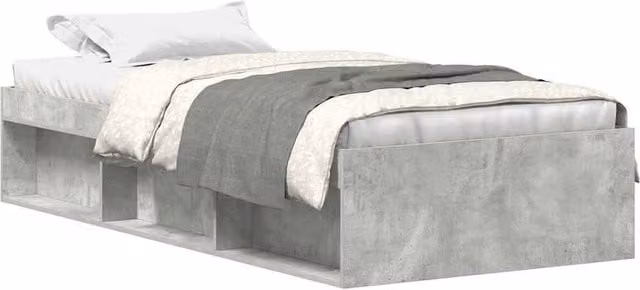 Berkfield Home Modern Bed Frame in Concrete Grey, W: 90 cm x D: 200 cm