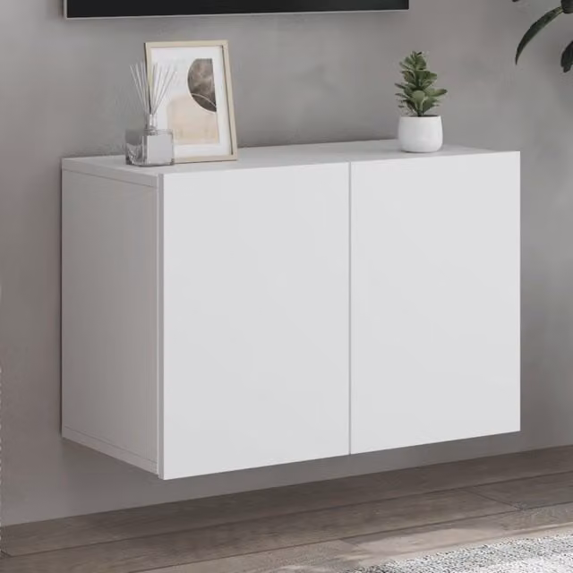 Berkfield Home Wall-mounted TV Cabinet in White, W/D/H: 60 x 30 x 41 cm – 1