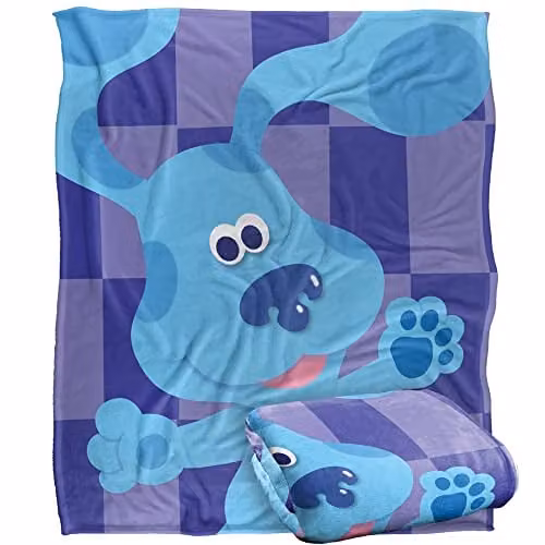 LOGOVISION Blue's Clues Super Soft Fleece Throw Blanket, Blue and White, W/D/H: 152 x 127 cm – 1