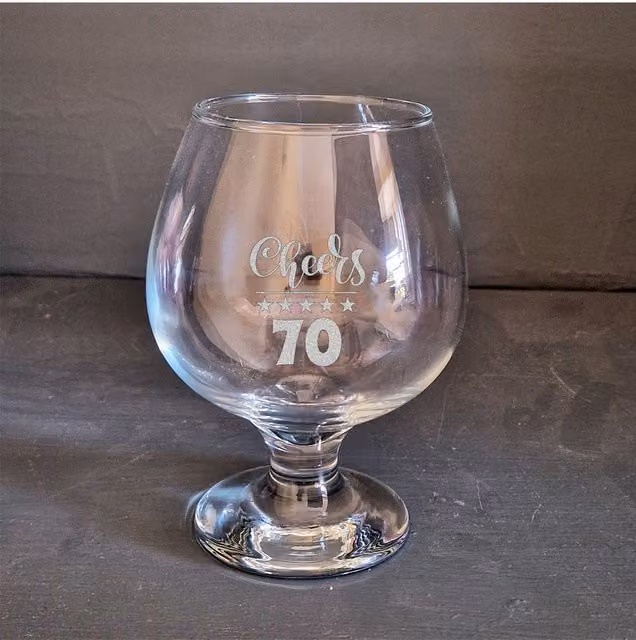Afewhometruths 70th Birthday Gift Brandy Snifter Glass, Clear, 300ml