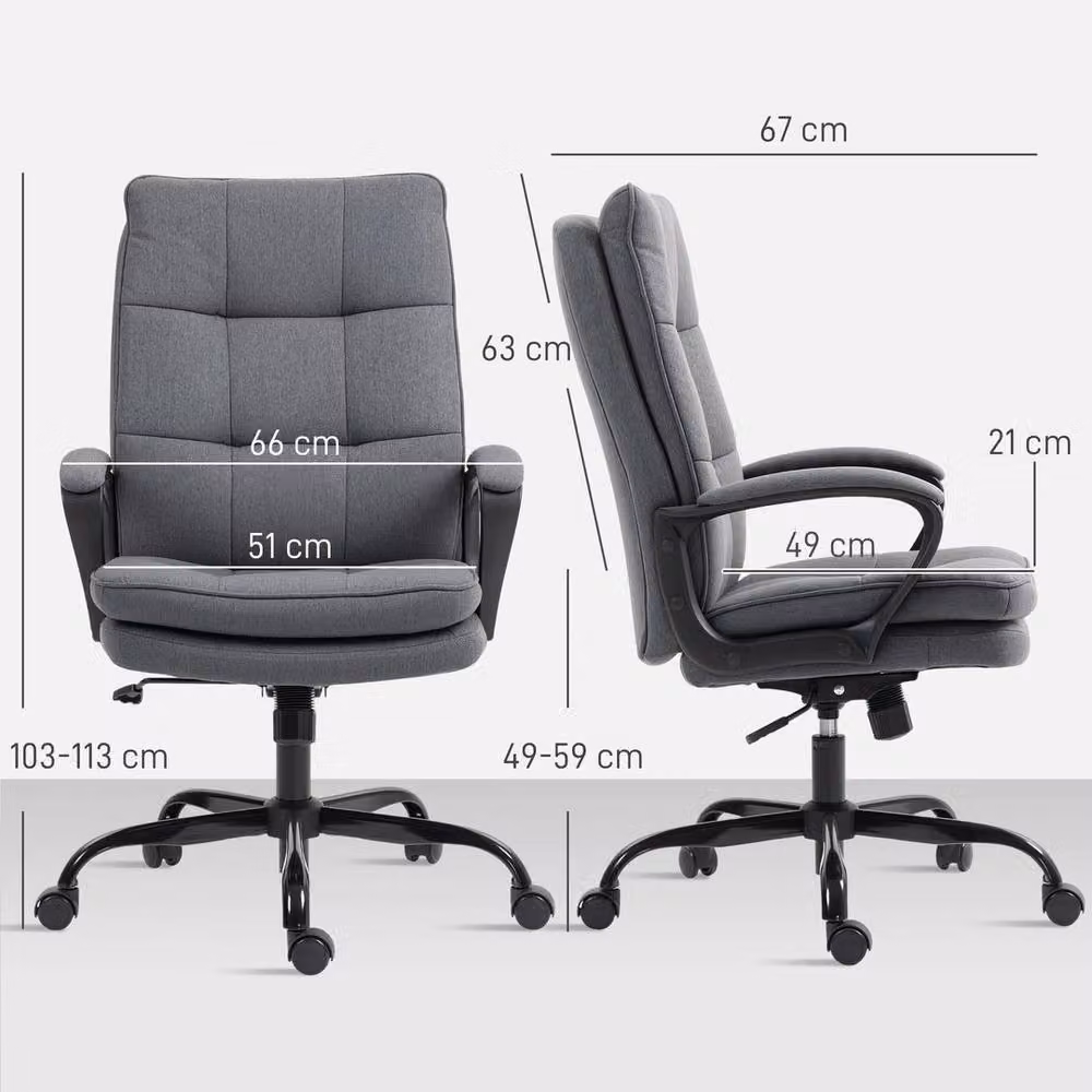 EONLION Charcoal Grey High Back Executive Office Chair with Armrests and 360 Degree Swivel – 2