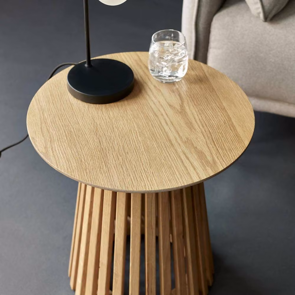 Cheshire Orla Round Lamp Table in Natural Oak, W/D/H: 45 x 45 x 45 cm – 6