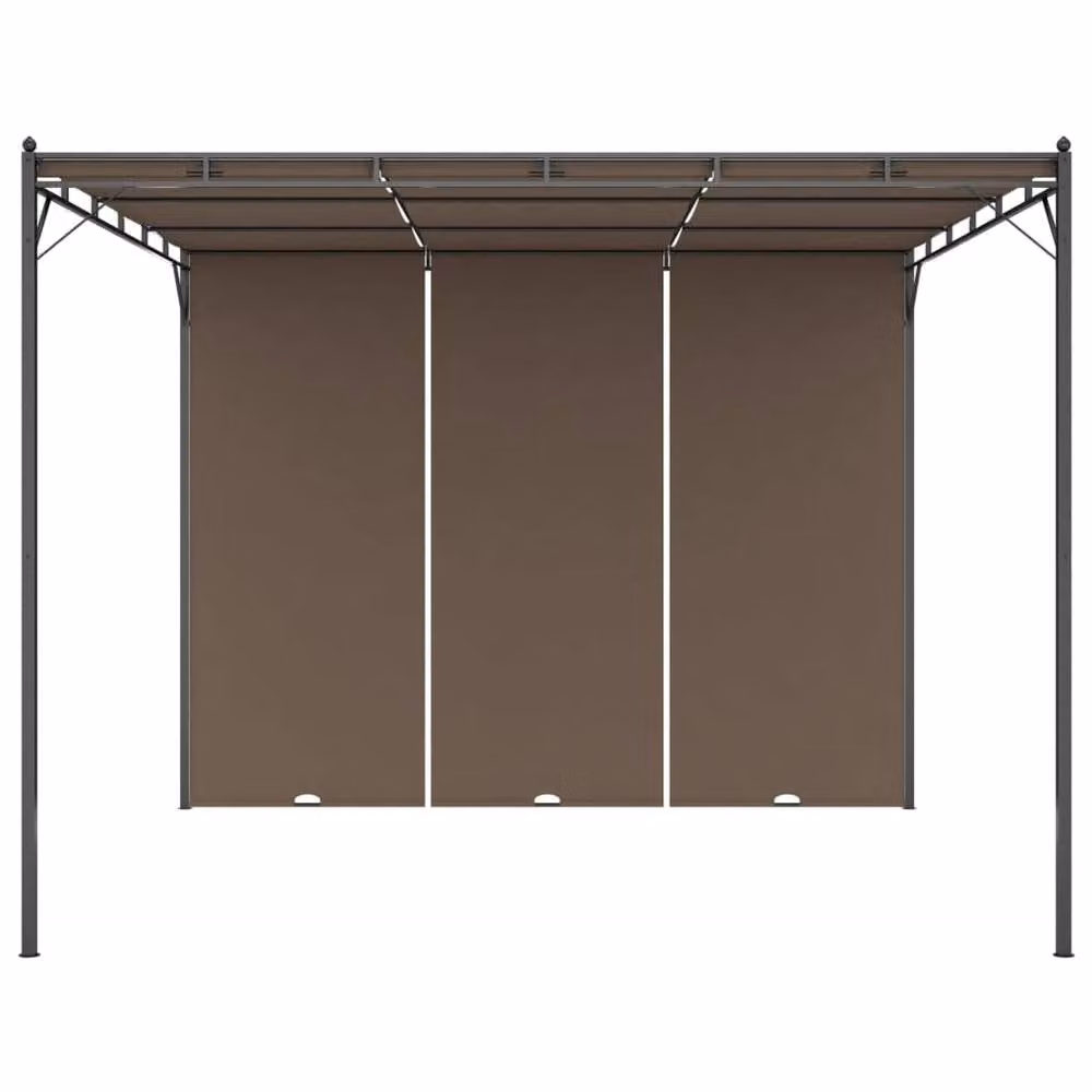 Berkfield Home Garden Gazebo with Side Curtain, Taupe, W: 300 cm, D: 300 cm, H: 225 cm – 3