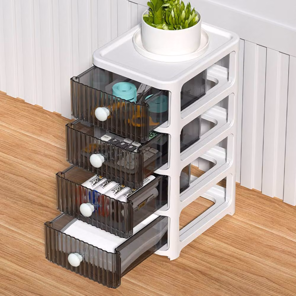 Living and Home 4 Tier Multifunctional Desktop Drawer Holder Rack, White – 2