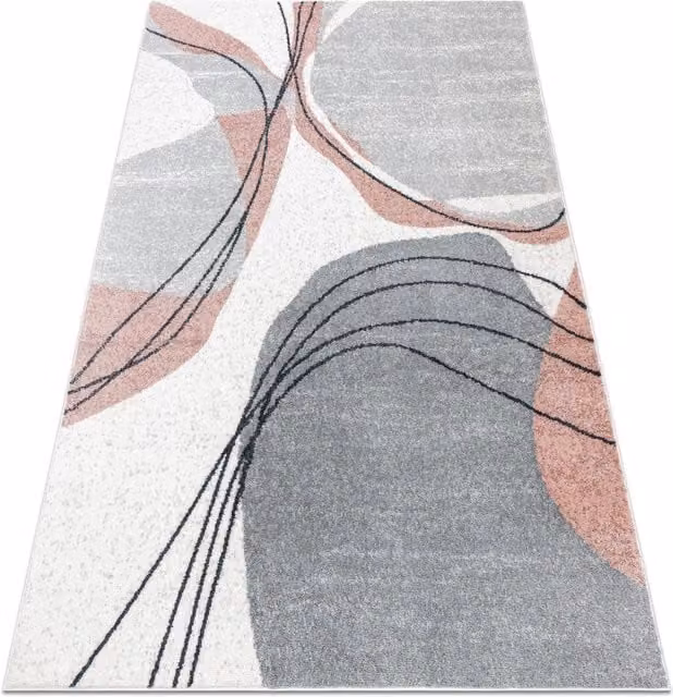 RugsX Fusion Geometric Modern Rug in White and Multicolour, W: 160 cm, D: 220 cm