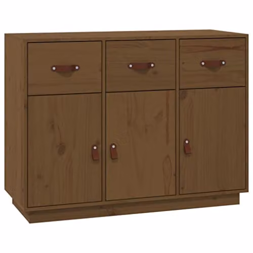 vidaXL Rustic Solid Wood Pine Sideboard in Honey Brown, W/D/H: 100 x 40 x 75 cm