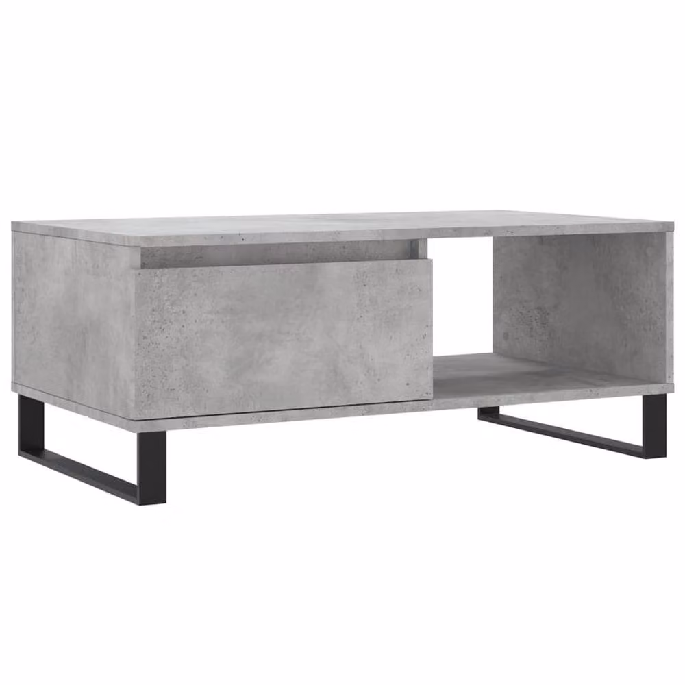 Berkfield Home Modern Rectangular Coffee Table in Concrete Grey, W/D/H: 90 x 50 x 36.5 cm – 2