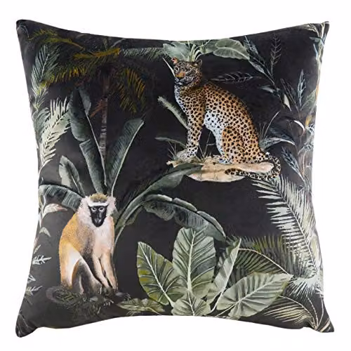 Riva Home Multicolour Animal Print Square Polyester Cushion, W/D/H: 43 x 43 x 43 cm