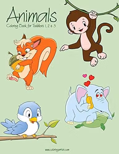 Animals Coloring Book for Toddlers 1, 2 & 3 by Createspace, Multicolour