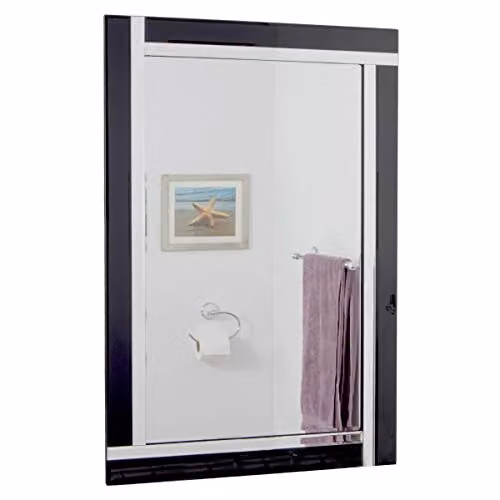 MirrorOutlet Antique Rectangular Glass Wall Mirror in Silver or Black, W: 68 cm, H: 58 cm