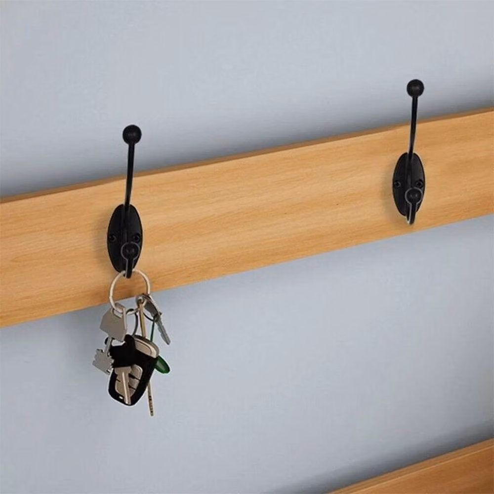 EONLION 10-Piece Black Metal Wall Mounted Coat Hooks, Length: 50 cm – 3