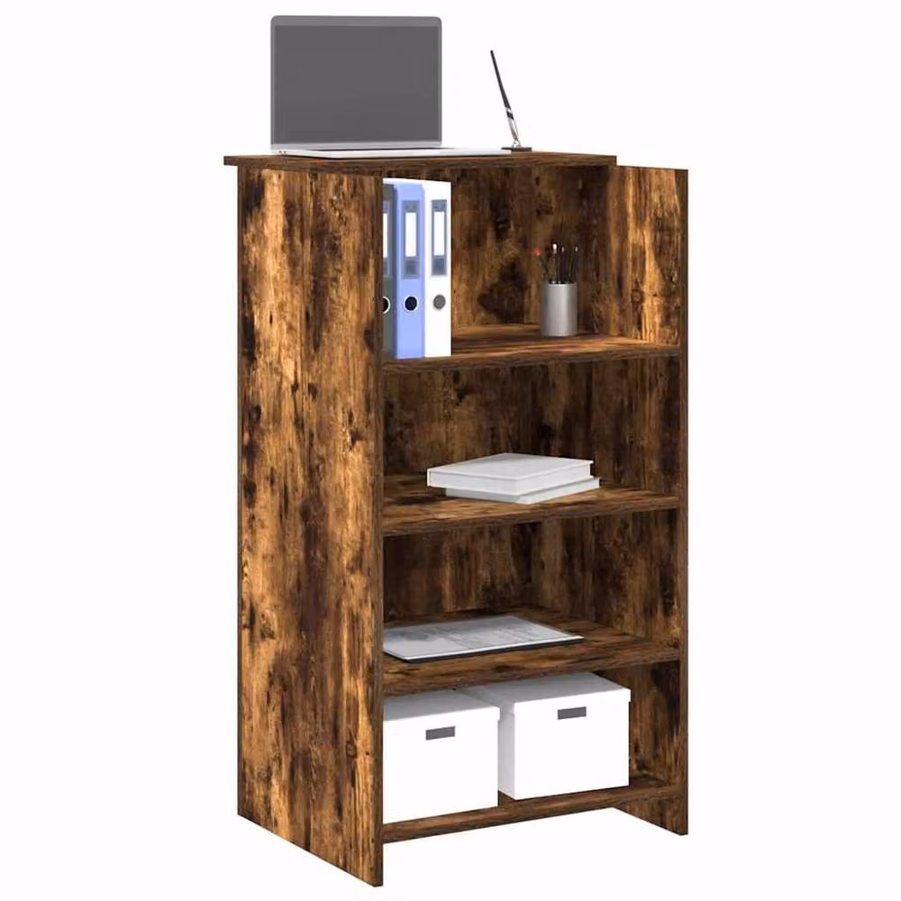 Berkfield Home Reception Desk in Smoked Oak Brown, W/D/H: 55 x 50 x 103.5 cm – 1