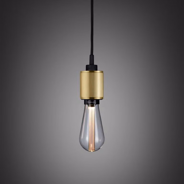 Buster + Punch Heavy Metal Linear Knurl Suspended Pendant Light in Black or Gold/Brass
