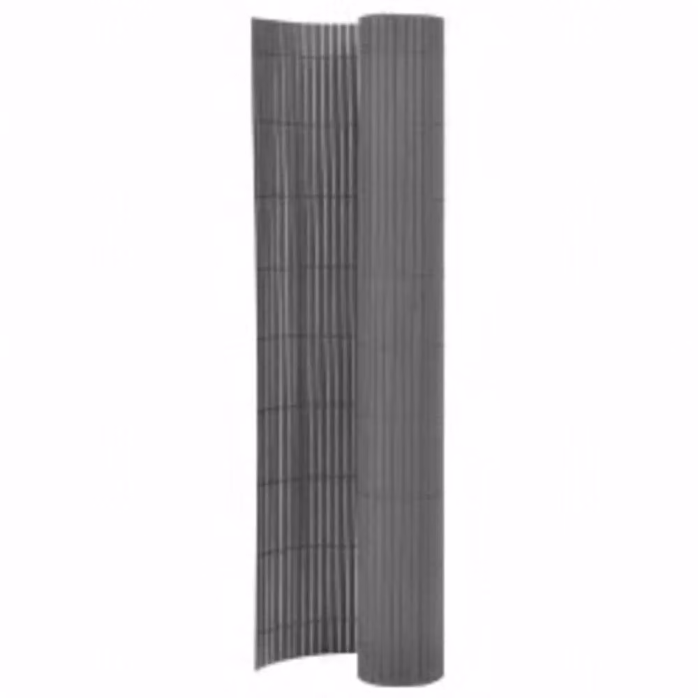 Berkfield Home Durable Double-Sided PVC Garden Fence Strip, Grey, H: 110 cm, W: 400 cm – 2