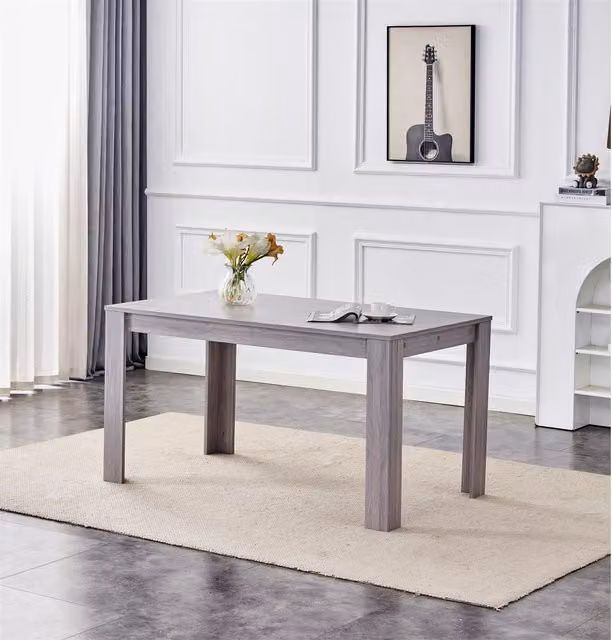 KOSY KOALA Modern Rectangular Grey Wood Dining Table for 6 Seats, W: 140 cm, D: 80 cm, H: 75 cm – 1