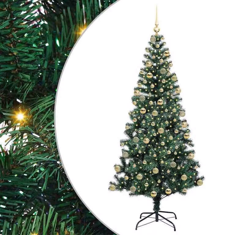Berkfield Home Pre-lit Artificial Christmas Tree, Green, Height: 180 cm