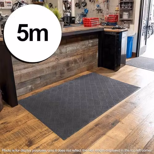 Oseasons Non-Slip Heavy Duty Floor Mat, Diamond Plate Design, Grey or Black, W: 120 cm x L: 5 m – 3