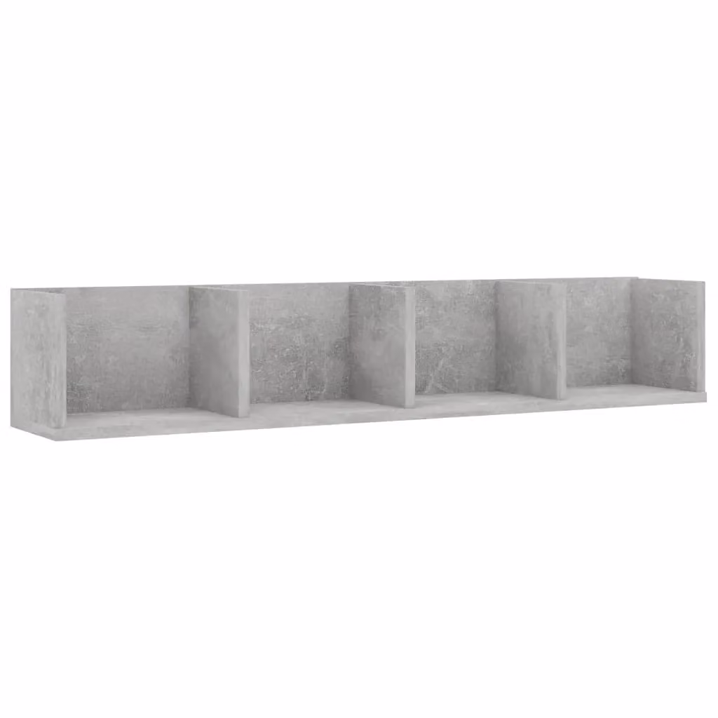 Berkfield Home CD Wall Shelf in Concrete Grey, W/D/H: 100 x 18 x 18 cm – 2