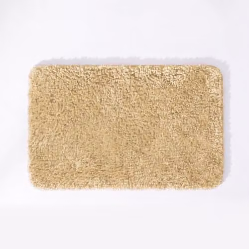 Allure Bath Fashions Luxury Microfibre Non-Slip Bath Mat, Beige, W: 80 cm, D: 50 cm, H: 2 cm – 1