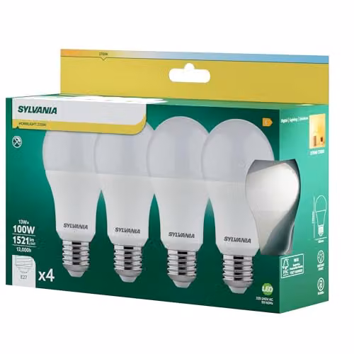 Sylvania LED Homelight Warm White E27 Bulb, Pack of 4 – 2
