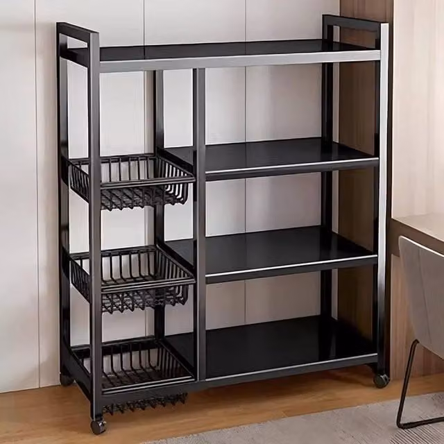 PAWNORA 4 Tier Black Metal Corner Kitchen Pot Rack Stand – 1