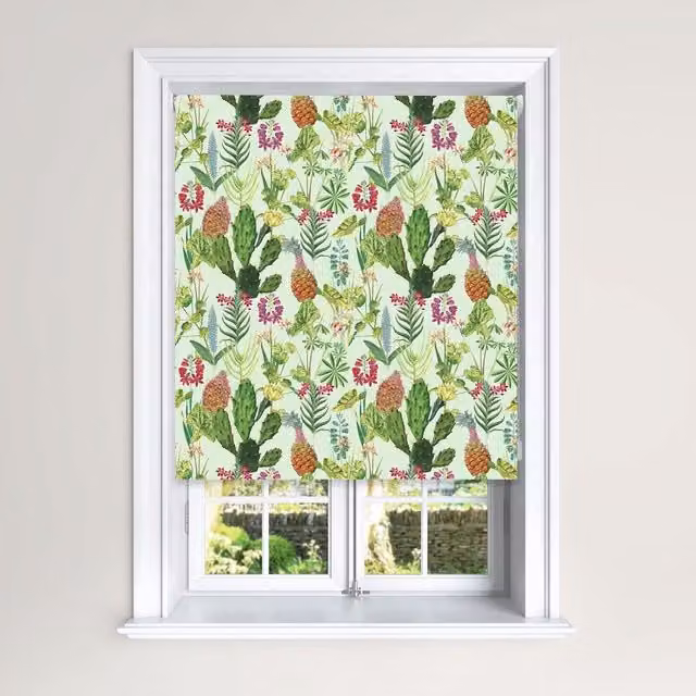 Lister Cartwright Tropical Plants Design Blackout Roller Blinds, Green, W: 60 cm, H: 160 cm