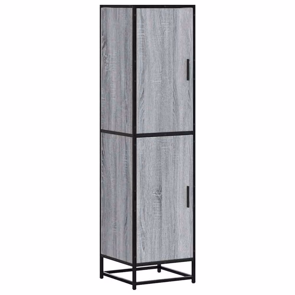 Berkfield Home Grey Sonoma Highboard in Engineered Wood and Metal, W/D/H: 35.5 x 35 x 139 cm – 2