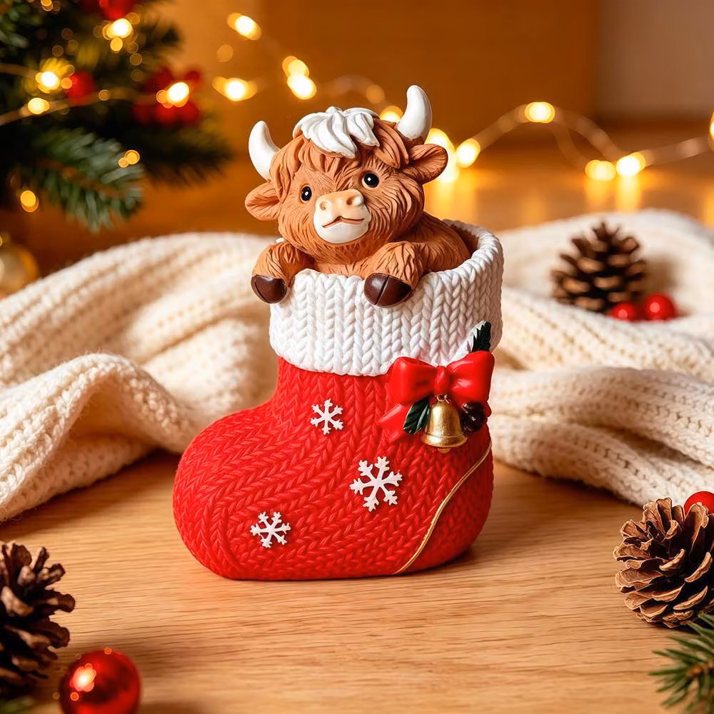 Quipulse Red Highland Cow Resin Tabletop Figurine – 2