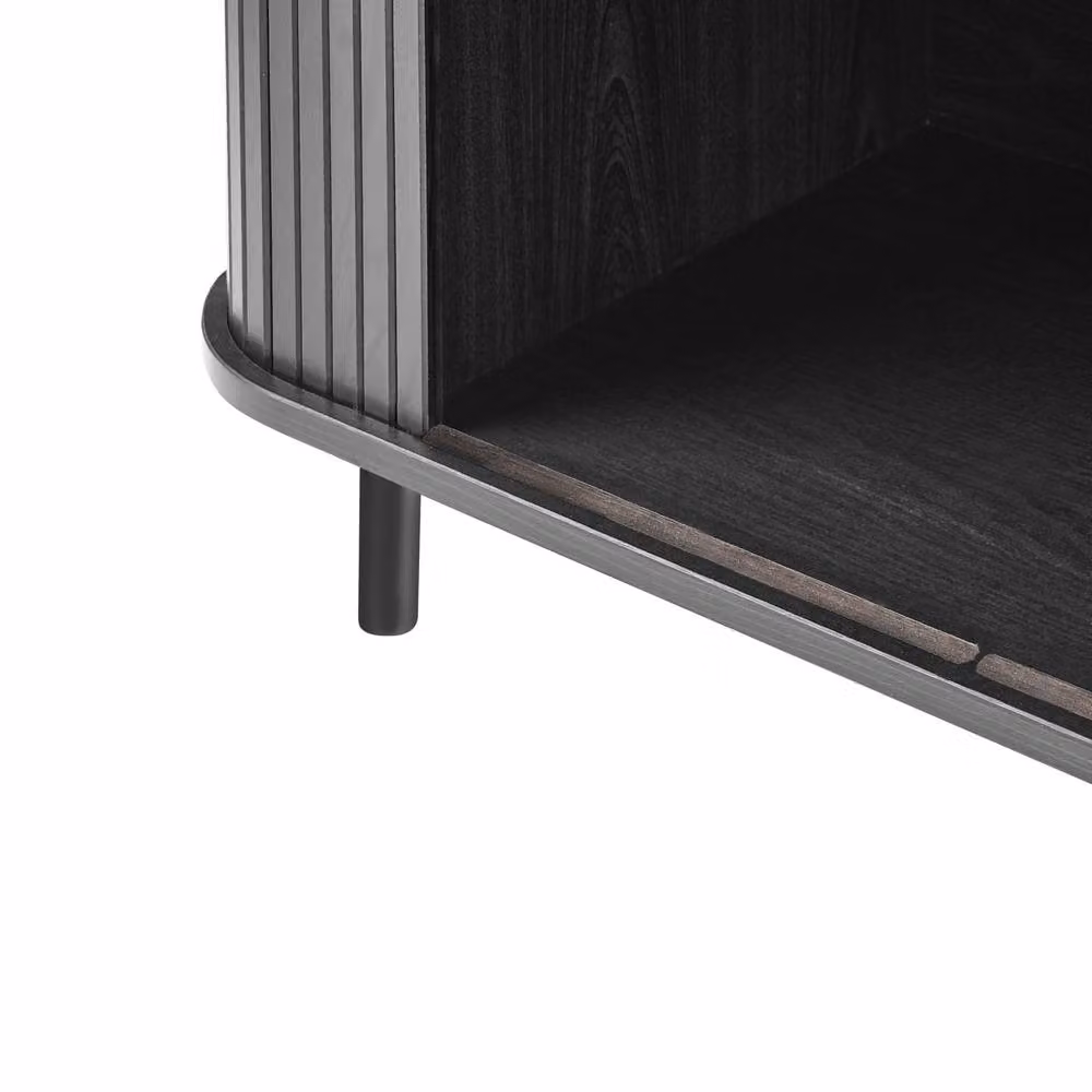 Wyld and Coco Black MDF and Metal Retro Sideboard, W: 80 cm, D: 40 cm, H: 60 cm – 4