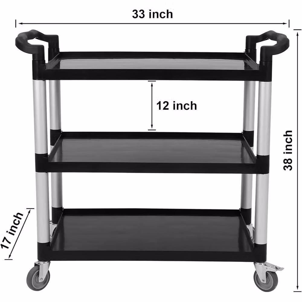 Kelvenix 3-Tier Plastic Utility Garage Cart, Black – 2