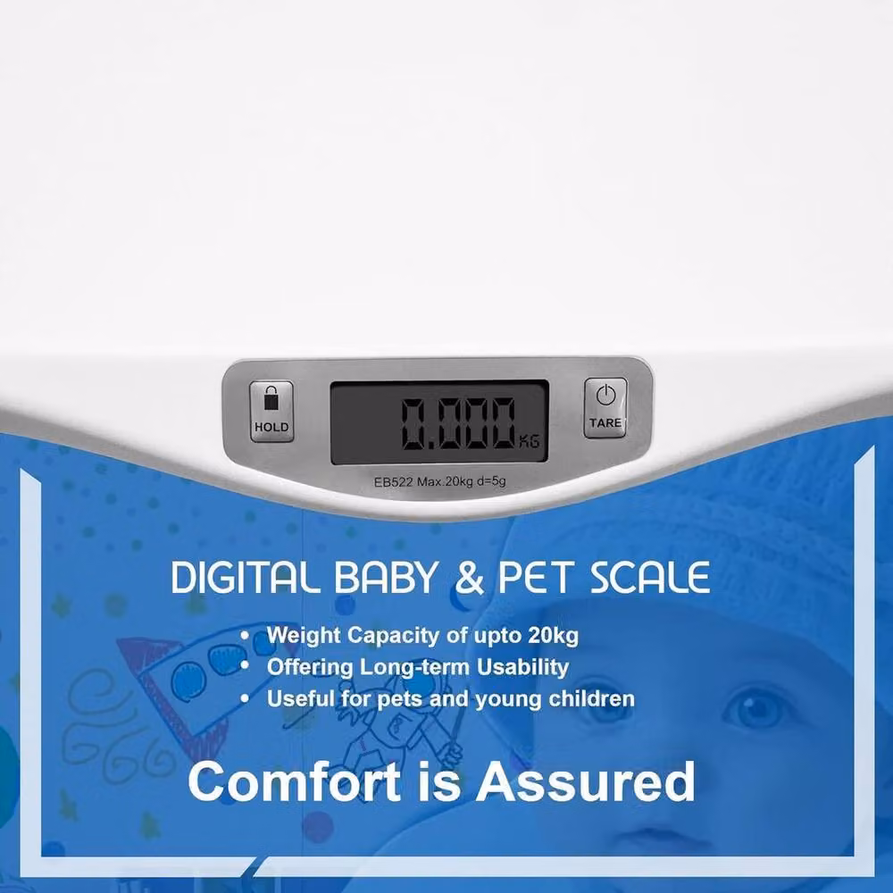 ATEK Digital Multi-Function Baby and Pet Weighing Scale with LCD Display, White, 20kg Capacity – 2