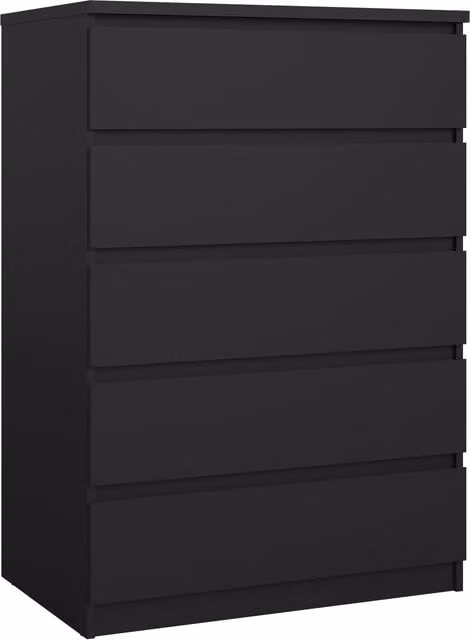 Furniture To Go Naia Minimalist Chest of 5 Drawers in Black