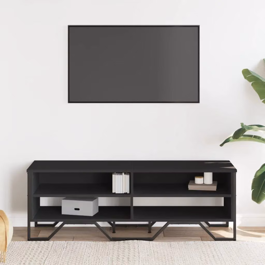 Berkfield Home Modern Black Matt TV Cabinet W/D/H: 122 x 34 x 41 cm – 3