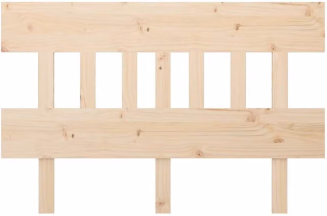 Berkfield Home Beautiful Solid Wood Pine Bed Headboard in Natural, W: 143.5 cm, D: 3 cm, H: 81 cm