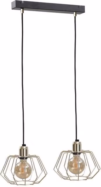 Netlighting Laya Bar Pendant Ceiling Light in Gold, 52cm, 2x E27