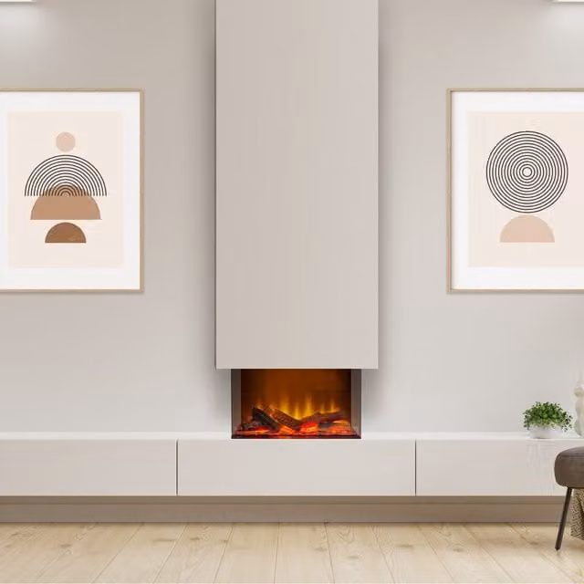 Acantha Aspire 50 Panoramic Media Wall Electric Fire in Black