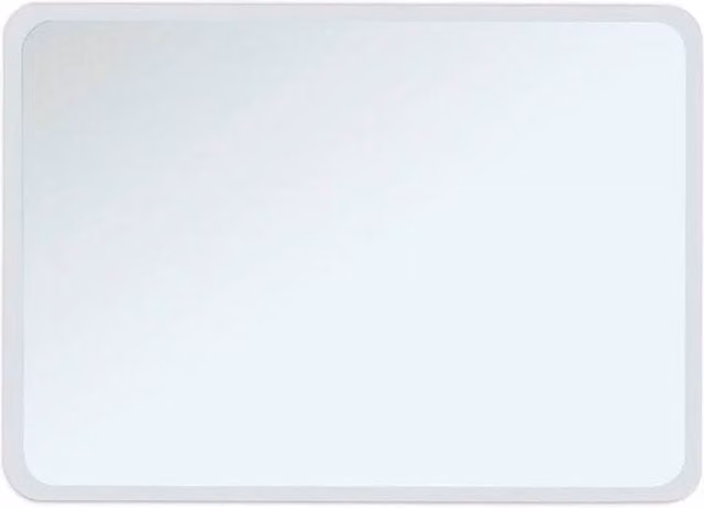 PAWNORA Modern Rectangular Self Adhesive Wall Mounted Bathroom Glass Mirror in Silver