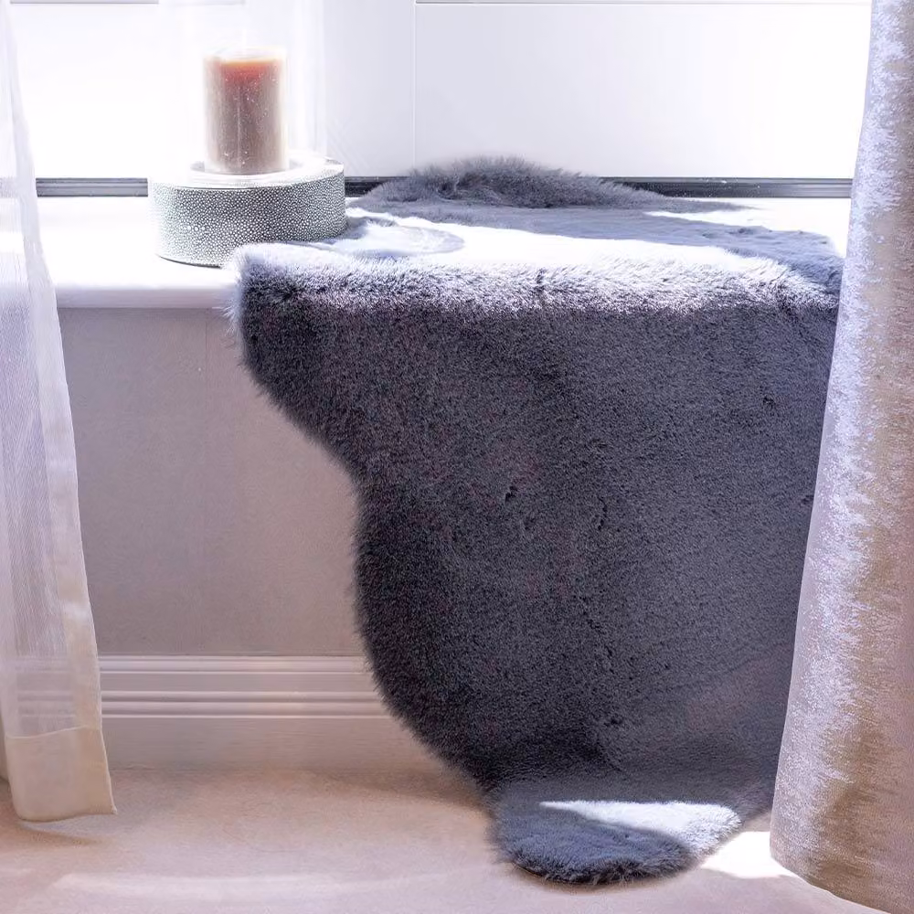 Voltico Super Soft Faux Fur Rug in Grey Anthracite, W/D: 100 x 110 cm – 2